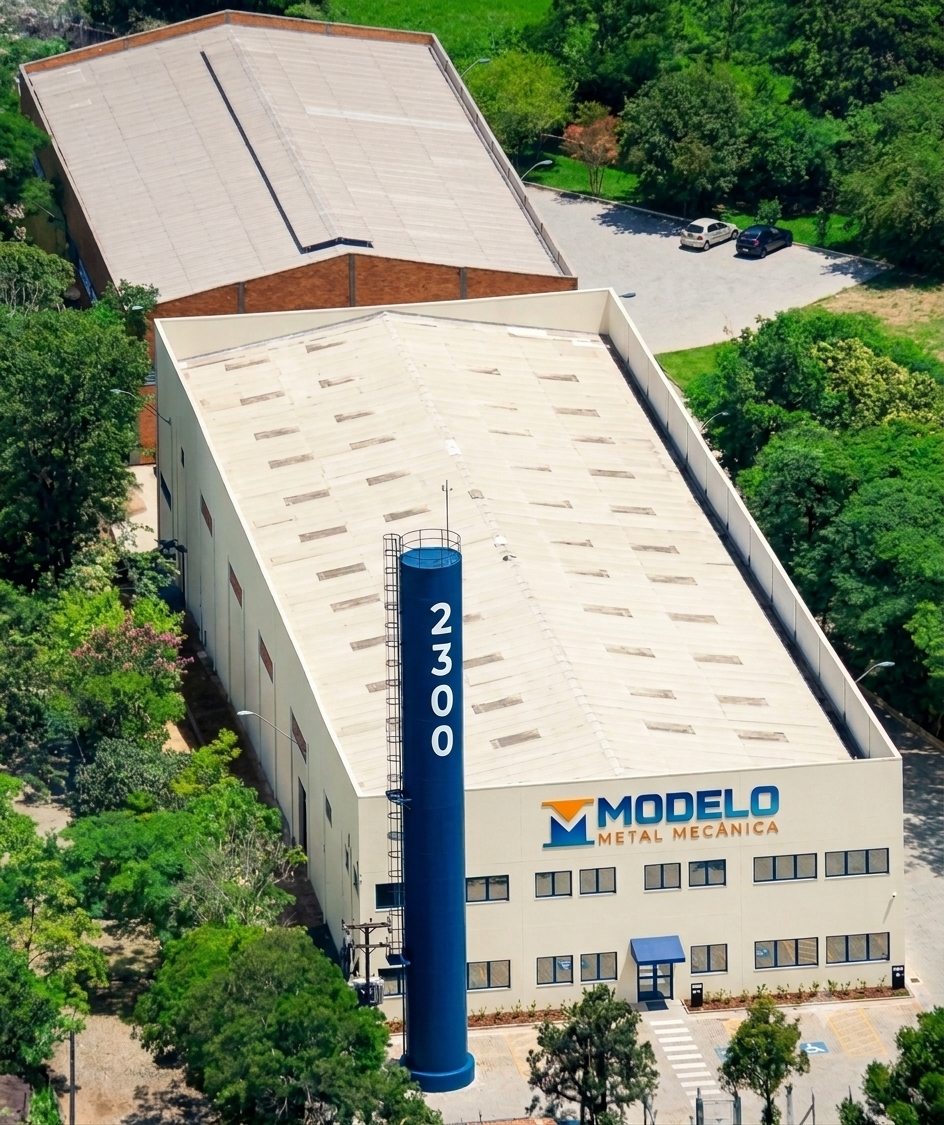 Vista aérea do parque fabril da Modelo